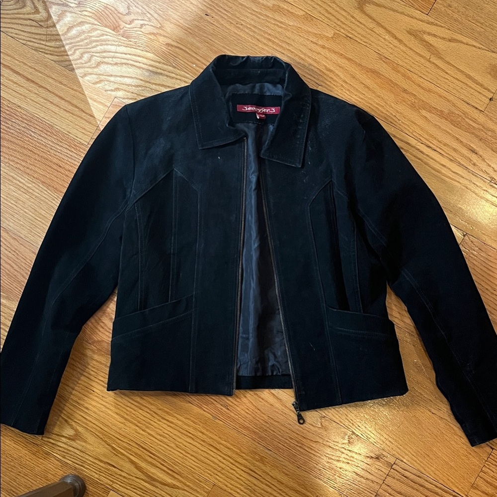 Vintage Black Suede Women's Jacket